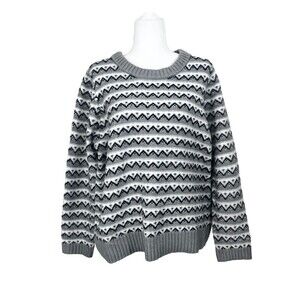 Croft & Barrow Knitted Crewmen’s Pullover Striped Sweater Gray Cabin Size XXL